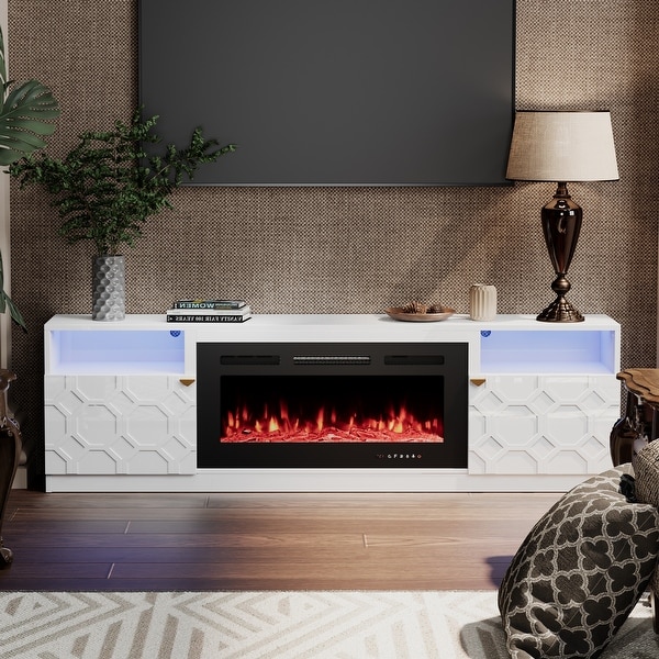 Giza EF Wall Mounted Electric Fireplace Modern 63" TV Stand On Sale