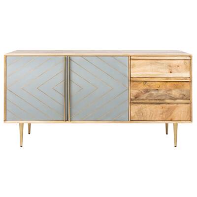 SAFAVIEH Home Titan Inlayed Cement Sideboard - 58"W x 16"D x 30"H