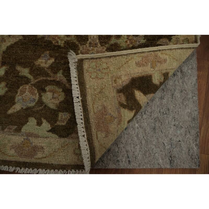 Hand Knotted Oriental 100% Wool Carpet Traditional All-Over Brown Peshawar Area Rug - 3' 0'' X 2' 0''