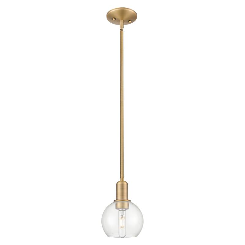 Innovations Lighting Endless Possibilities Arcadia - Athens - 1 Light 6" Stem Hung Mini Pendant - Clear/Brushed Brass
