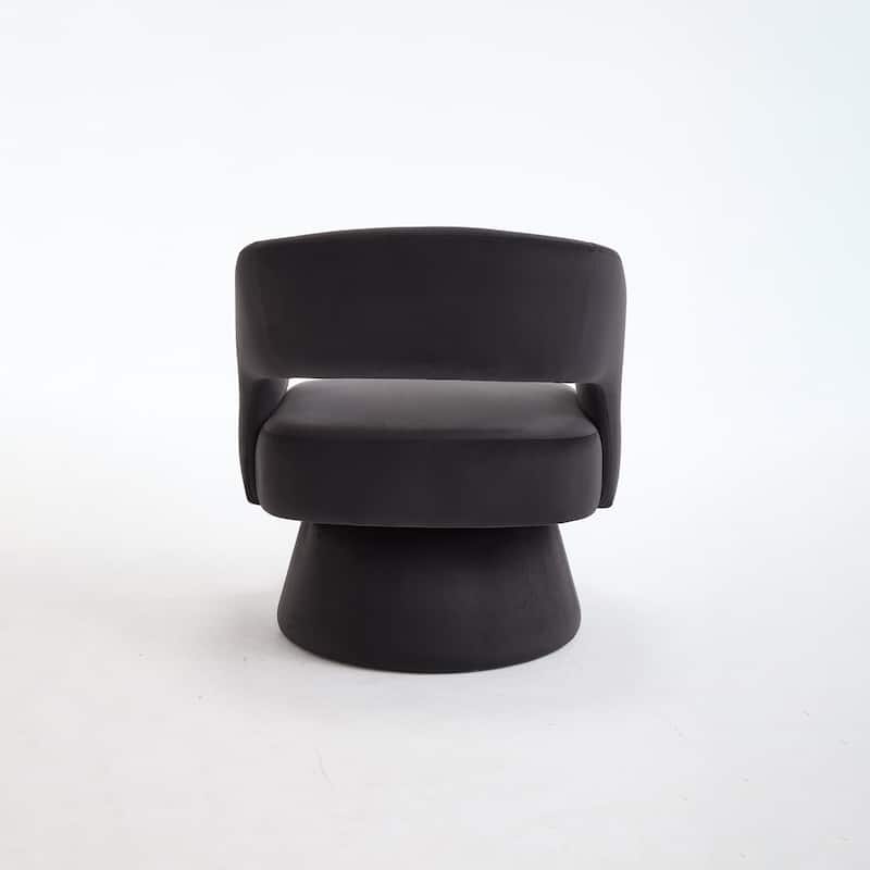 Velvet Accent Armchair 360 Degree Swivel Club Chair for Living Room