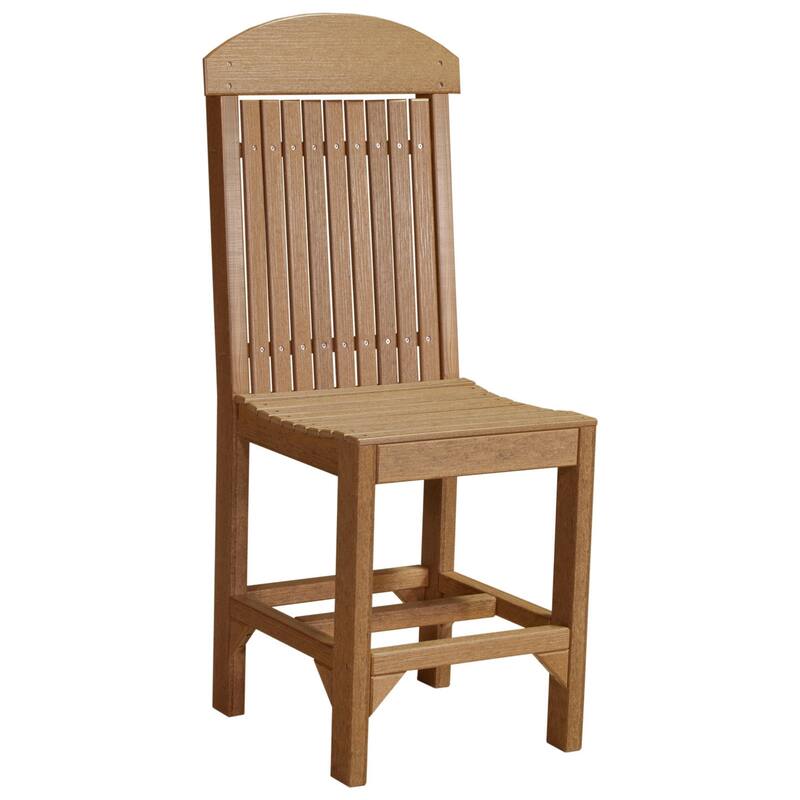 Set of 4 Poly Lumber Classic Dining Chairs - Side Chair - Antique Mahogany Woodgrain - Counter Height
