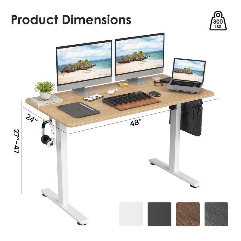 Electric Standing Desk Adjustable Height Sit Stand Home Office Desk with Splice Board