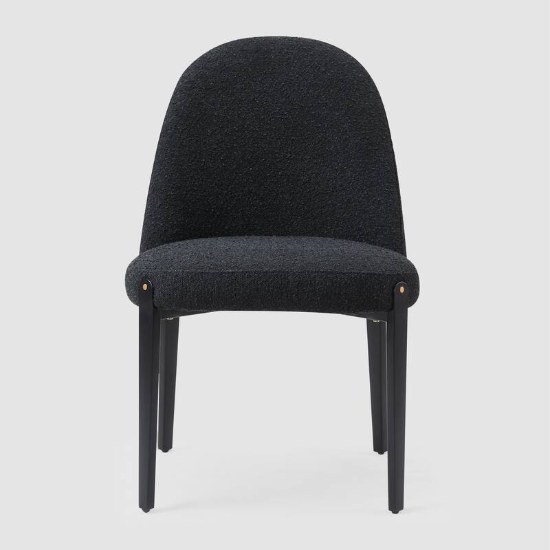 Morden Fort Upholstered Side Chair in White and Black (Set of 4)