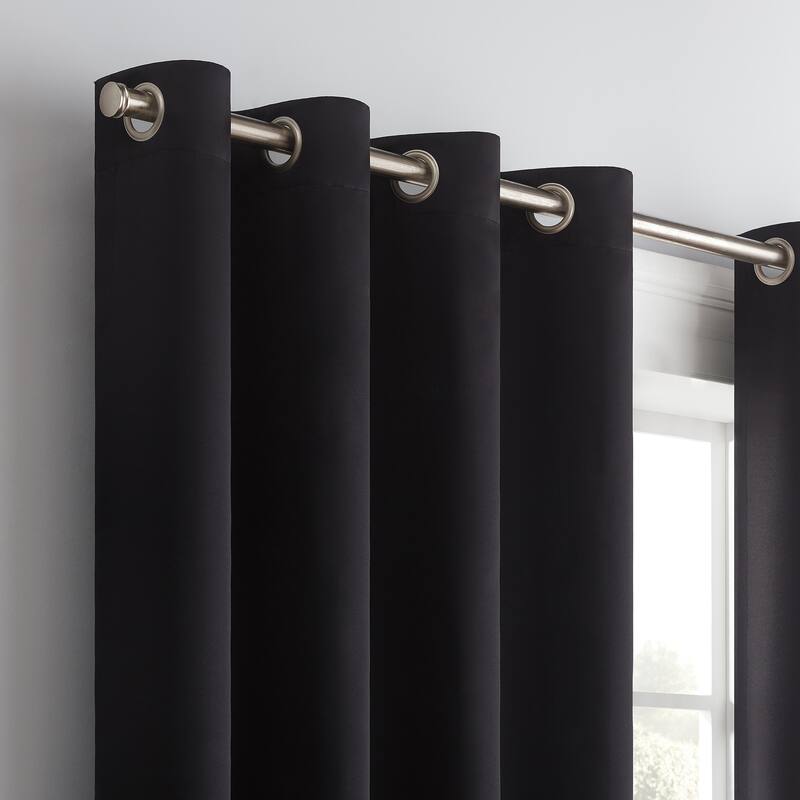 Eclipse Solid Thermapanel Grommet Energy Saving Room Darkening Curtain Panel