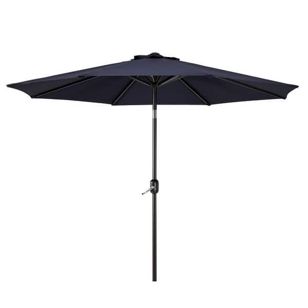 slide 2 of 12, Holme 9-foot Steel Market Patio Umbrella with Tilt-and-Crank Navy Blue