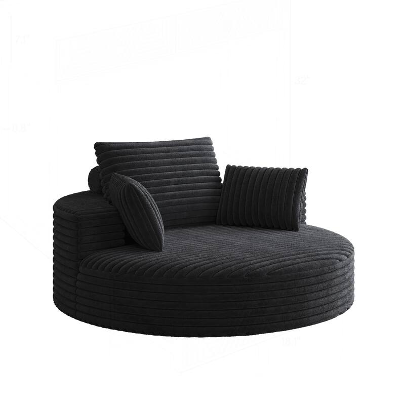 Comfortable Corduroy Foam Swivel Chair for Various Rooms, Enhancing Relaxation
