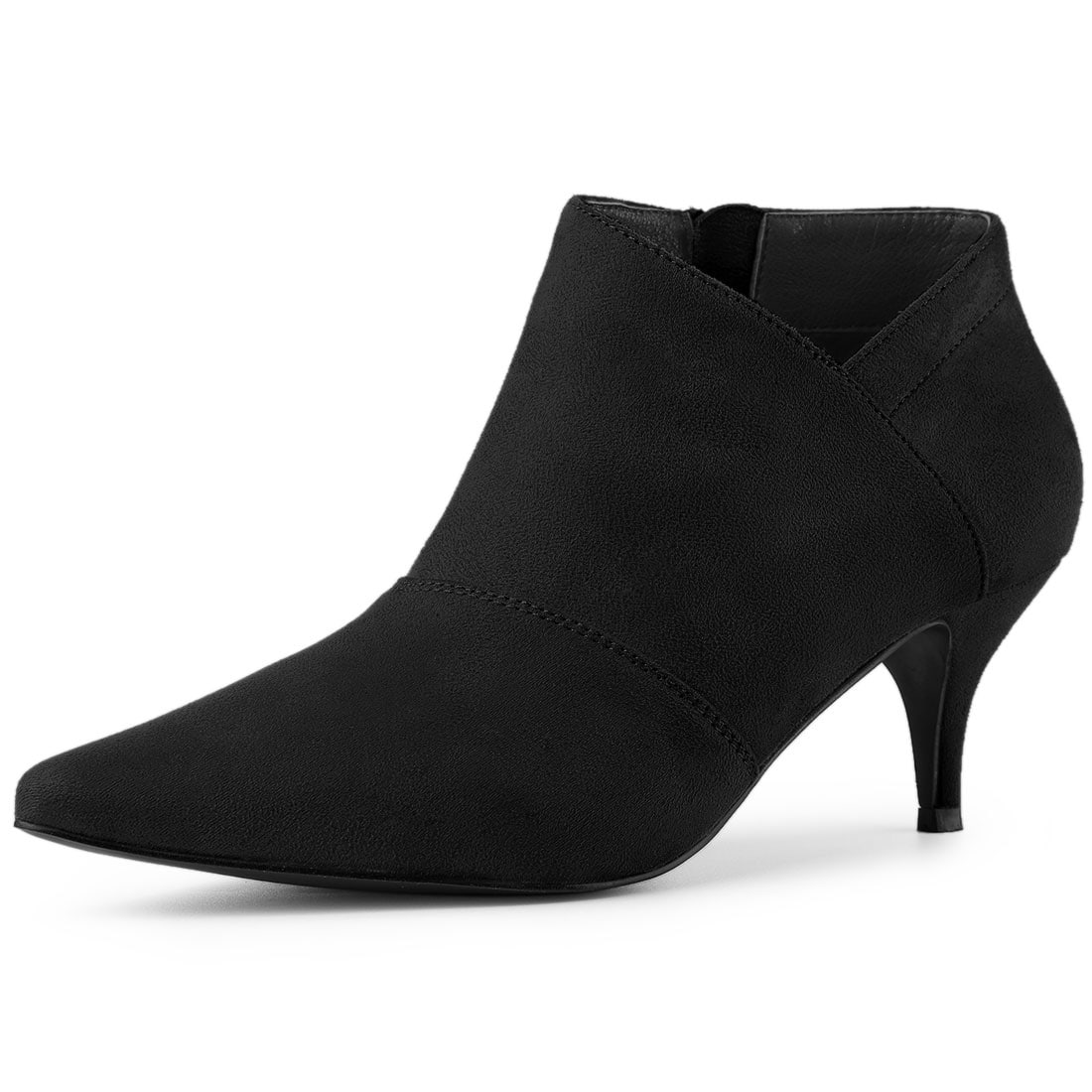 womens black kitten heel ankle boots