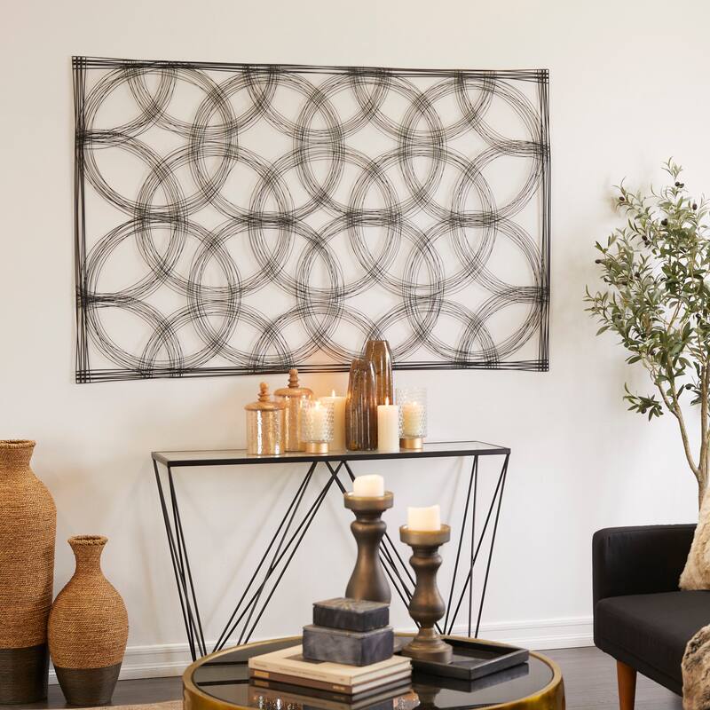 Metal Geometric Quatrefoil Wall Decor - Black - Roche River Decor