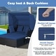 preview thumbnail 13 of 61, Outdoor Patio Daybed with Canopy and Foldable Side Trays - 65" x 60.5 x 58.5"