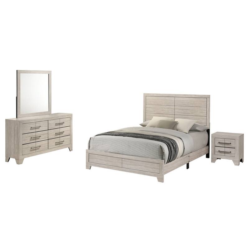 Best Quality Rustic Grey Oak Panel Bedroom Sets