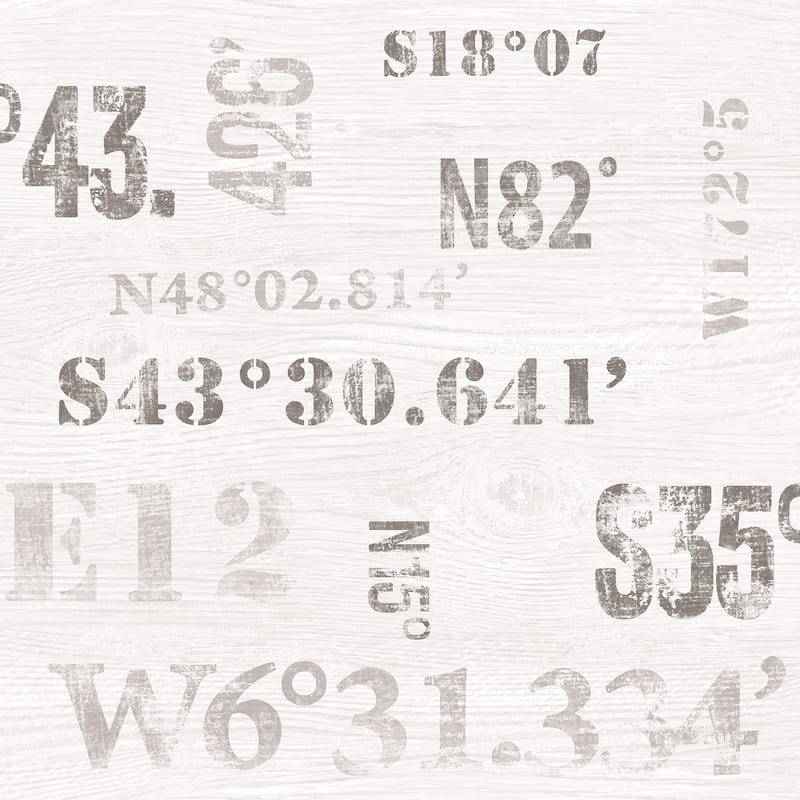 Galerie Wallcoverings Deauville 2 Naval Coordinates Print Non-woven Matte Wallpaper Roll - 33 feet x 21 inches - Brown/Beige