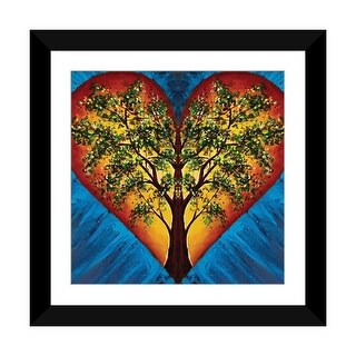 iCanvas "Heart With Blossoming Tree Of Life Inside On Blue Background" by Valery Rybakow