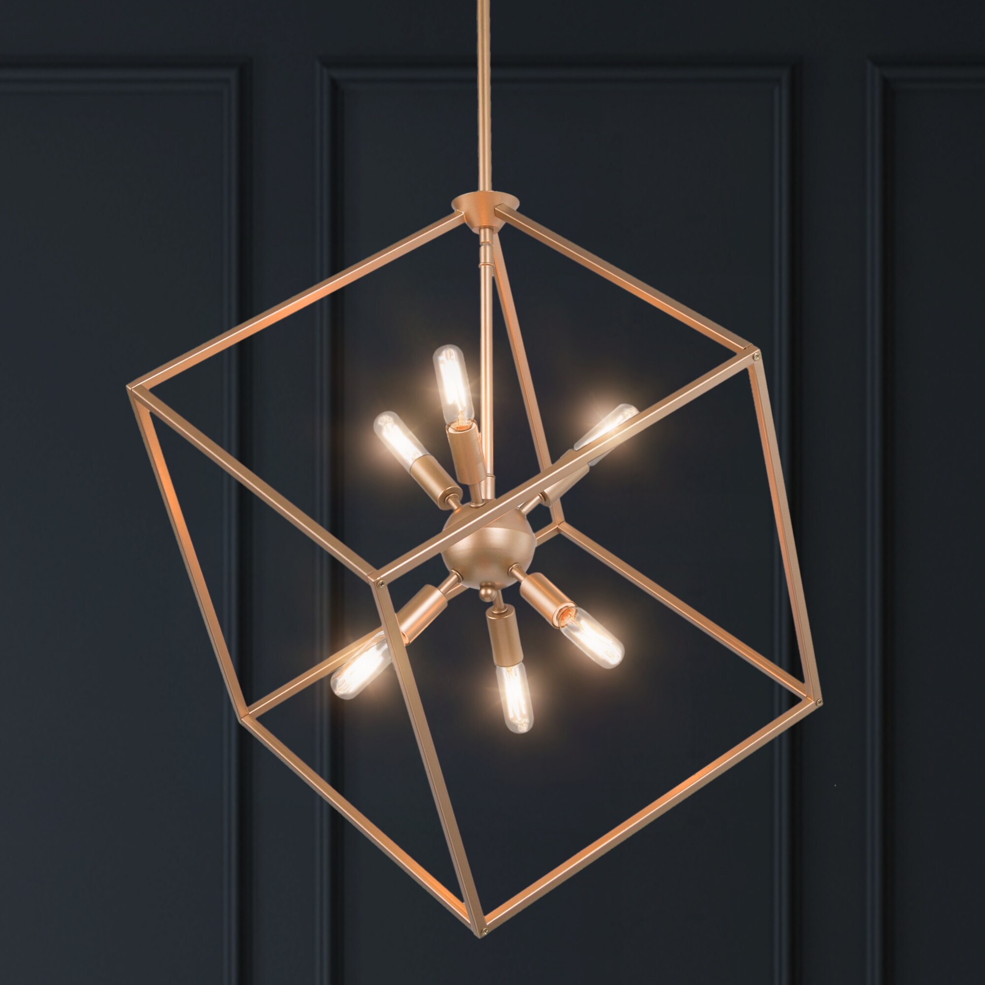 Mid-century Modern Sputnik Chandelier 6-light Gold Kitchen Islands  Geometric Lights - L14
