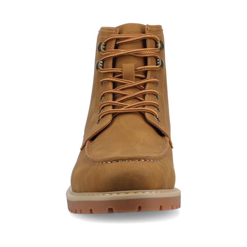 Vance Men's Zeus Medium and Wide Width Moc Toe Boot - Wide - Wheat - 8.5