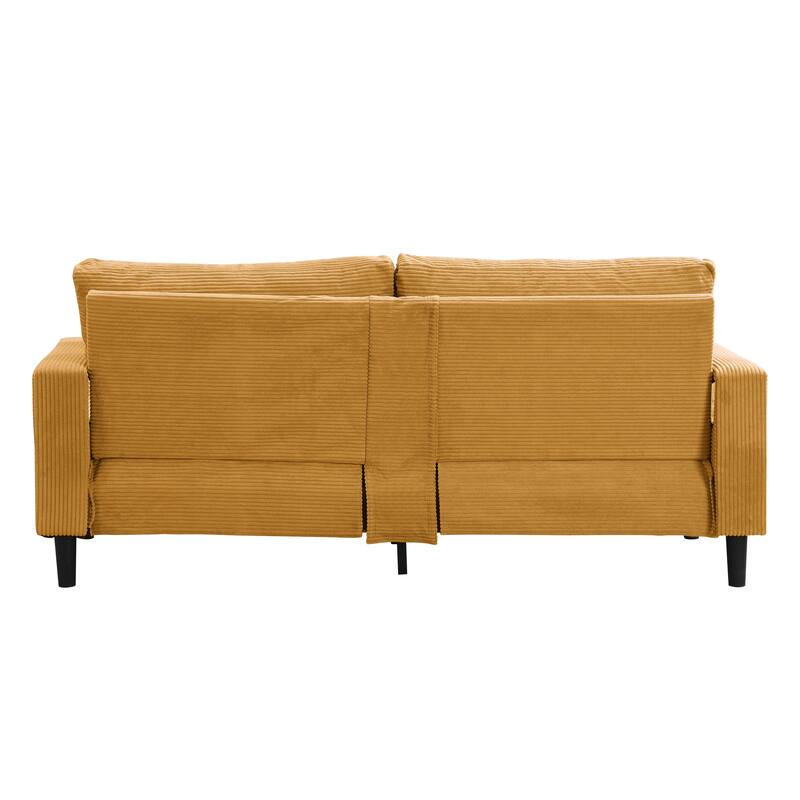5-Seat Corduroy Sofa Set (3-Seater + 2-Seater) with High-Density Sponge Cushions & Sturdy Hardwood Frame