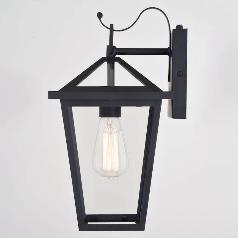 Derby Dusk to Dawn Outdoor Wall Light Lantern Clear Glass Shade, LED Compatible
