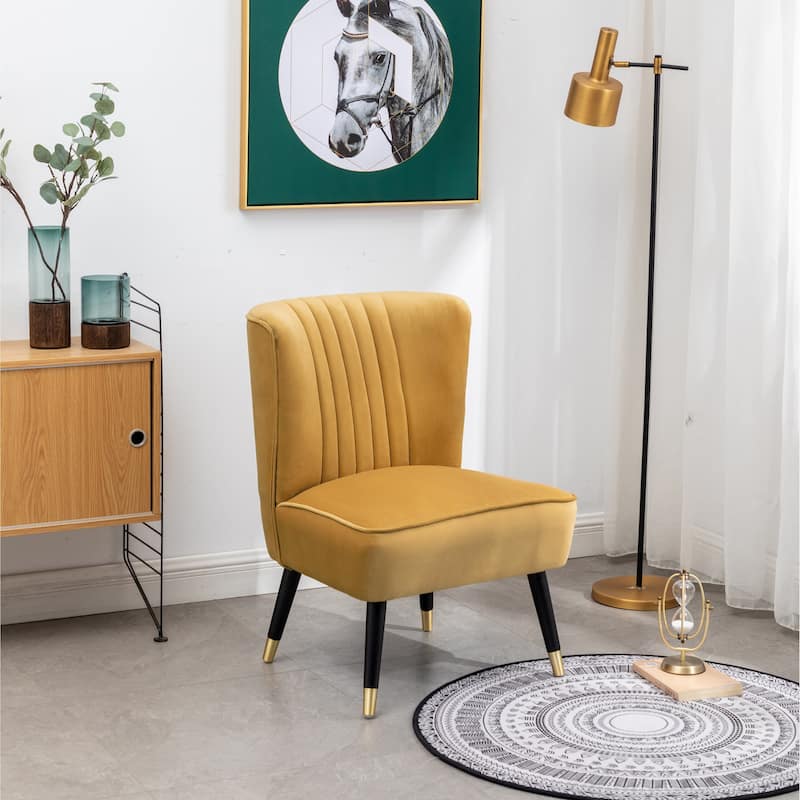 Roundhill Furniture Elon Contemporary Velvet Upholstered Accent Chair - Gold