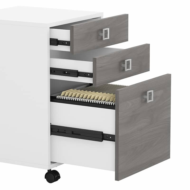Echo Credenza Desk with Mobile File Cabinet by Bush Business Furniture