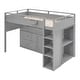 preview thumbnail 6 of 14, Wood Gray Twin High Loftbed Frame with Super Storage Space