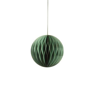 Miriam 5" Paper Deco Ball Ornaments- Green, Set of 12