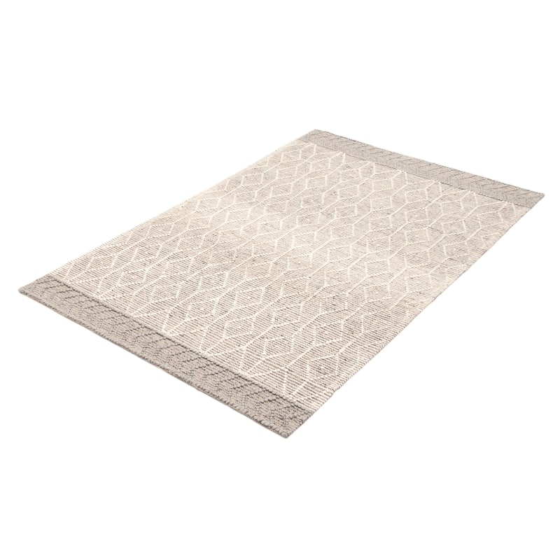 ECARPETGALLERY Braid weave Sienna Grey Wool Rug - 5'0 x 7'10