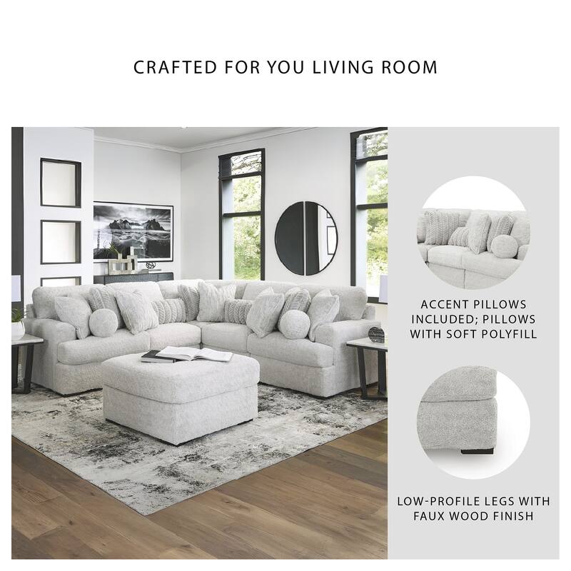 Signature Design by Ashley Snodoodle Gray 5-Piece Sectional - 111" W x 111" D x 40" H