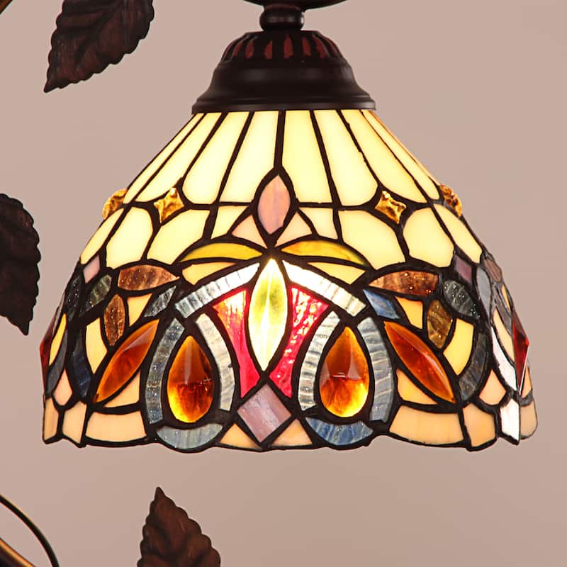 Tiffany-Style Victorian Design 1-light Dark Bronze Table Lamp