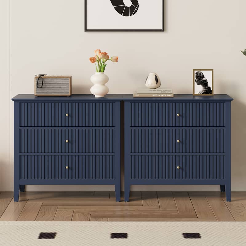 Fluted 3 Drawer Dresser
