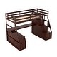 preview thumbnail 12 of 11, Espresso Twin Size Wood Loft Bed with Drawers, Shelves, Ladder, and Desk