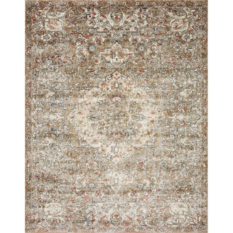 Alexander Home Valeria Distressed Medallion Area Rug - 3'9" Round - Round