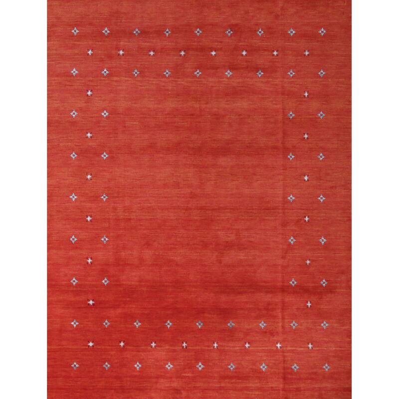 Hand Knotted Oriental 100% Wool Carpet Tribal Tribal Oranges & Rust Gabbeh Area Rug - 9' 8'' X 8' 3''