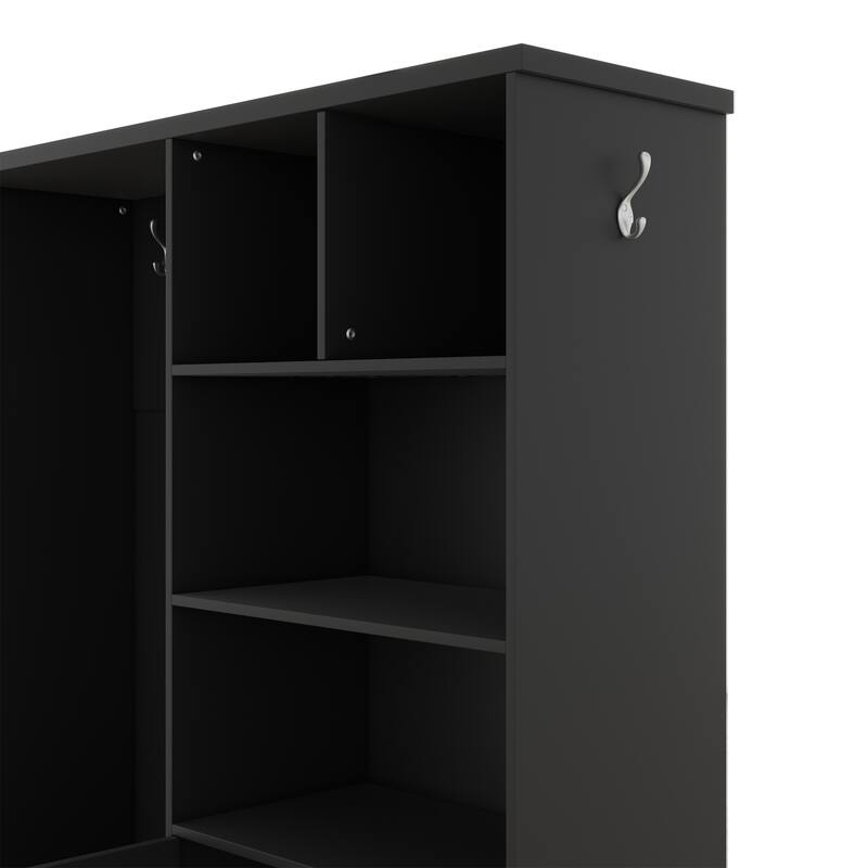 Entryway Cabinet Hall Tree Cabinet Shoe Cabinet with Bench and Coat Hooks, Storage Cabinet Coat Rack