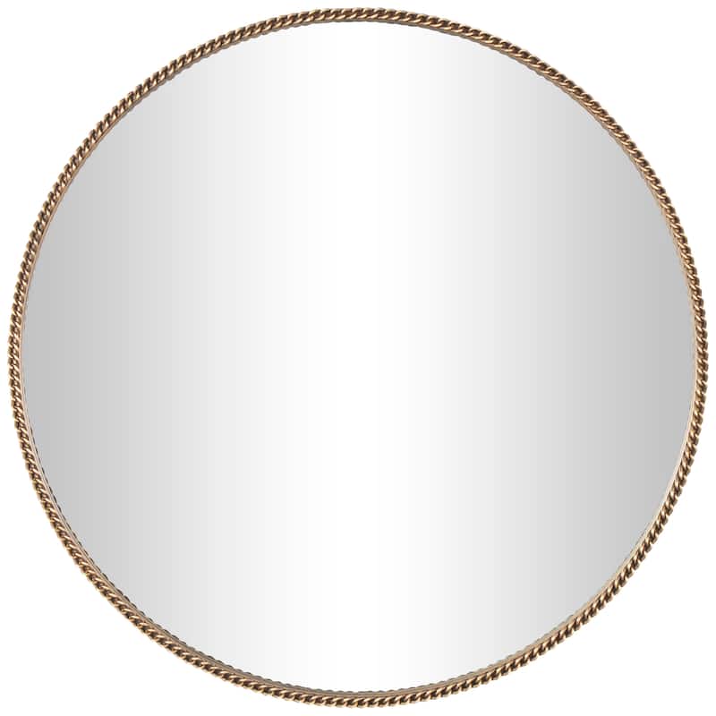 Gold Metal Room Wall Mirror with Linked Chain Frame
