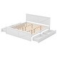 preview thumbnail 12 of 22, King Size Wooden Platform Kids Bed with 4-Storage Drawers, Support Legs, Headboard and Durable Pine, Easy to Assemble, White