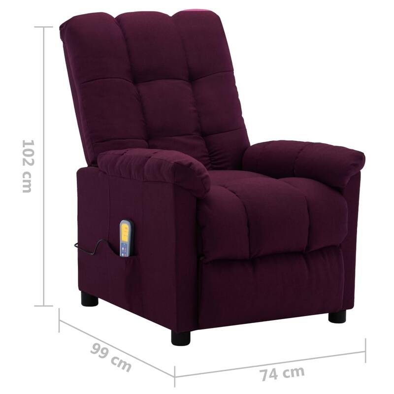 vidaXL Massage Recliner Electric Massaging Recliner Chair for Elderly Fabric - 29.1" x 39" x 40.2"