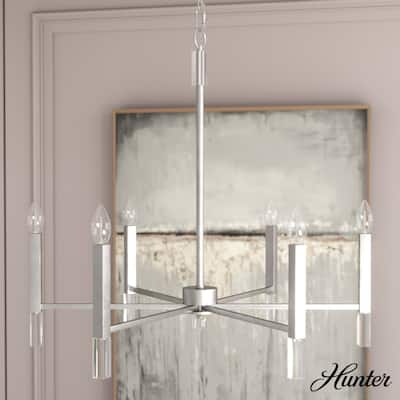 Hunter Sunjai Candle Chandelier - Entry, Kitchen Island, Dining Room, Living Room - Geometric, Glam, Contemporary
