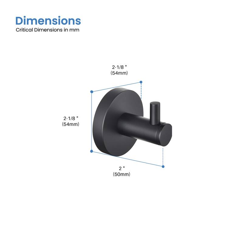 Circular Bathroom Towel & Robe Hook 2 Count
