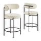 preview thumbnail 2 of 9, Albie Boucle Fabric Counter Stools - Set of 2