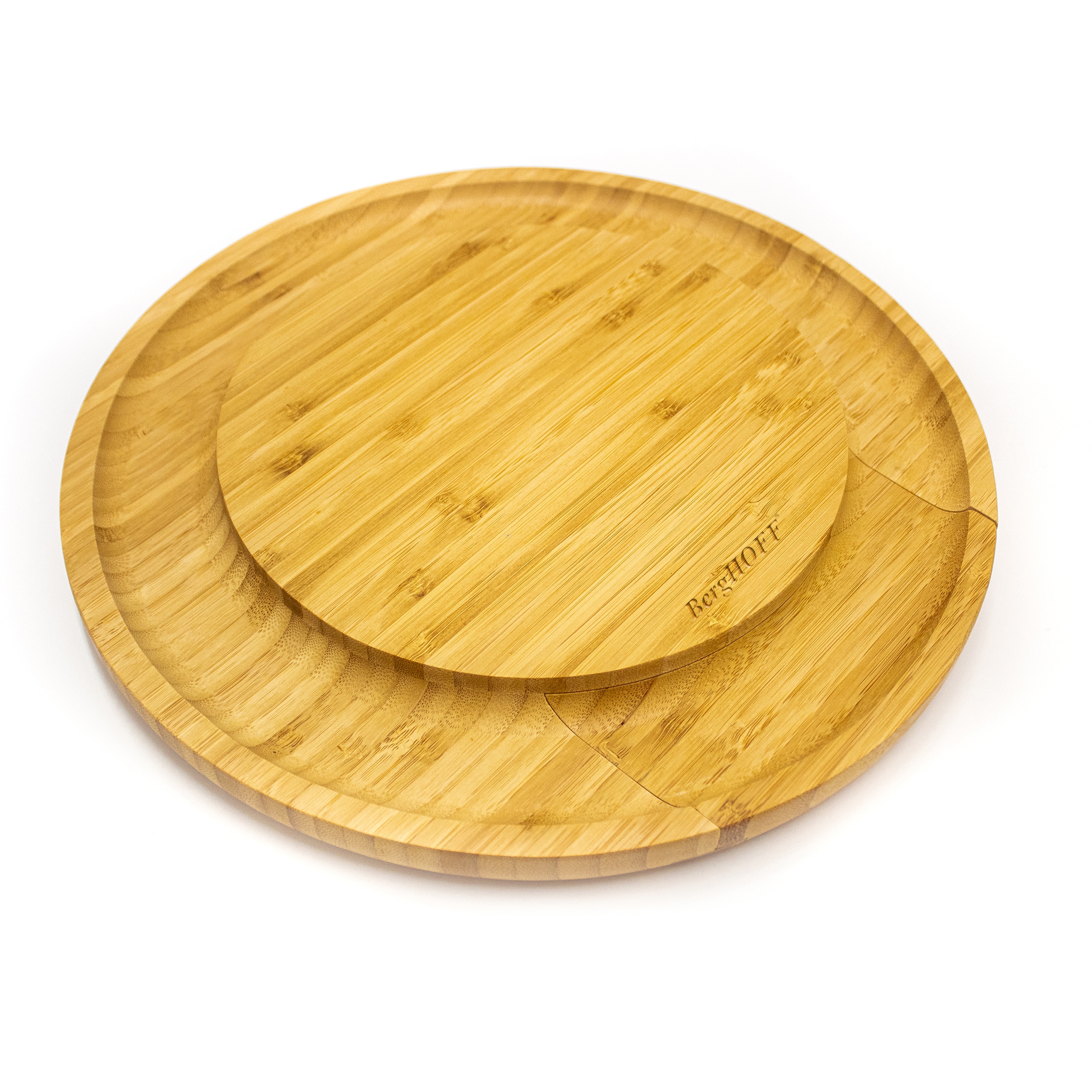 BergHOFF Stainless Steel 4Pc Cheese Knives with Bamboo Multi-level Board Set, 13x1.5