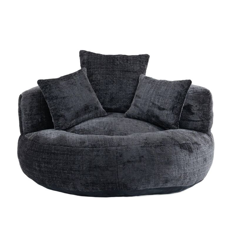 Durable Lazy Sofa Comfort Lounger, High Back Bean Bag Couch with 3 Pillows