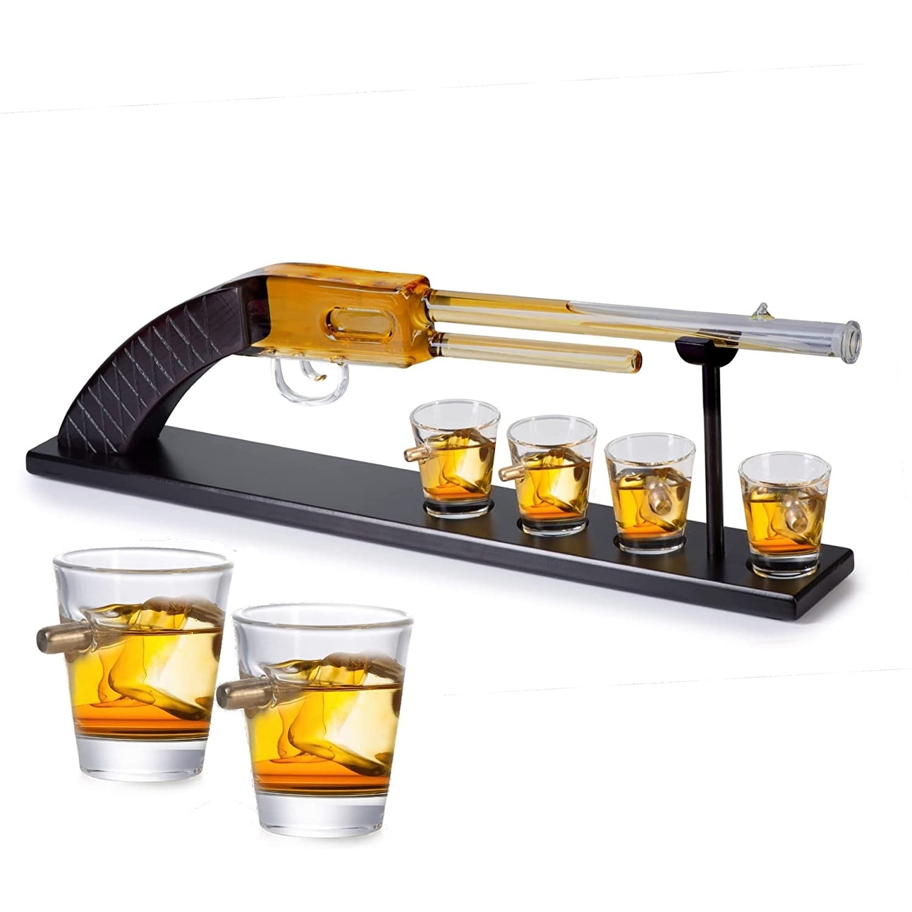 Bezrat Whiskey Glasses and Liquor Decanter Set