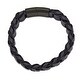 preview thumbnail 2 of 1, Chisel Stainless Steel Brushed Black IP-plated Blue Leather 8.5 Inch Bracelet
