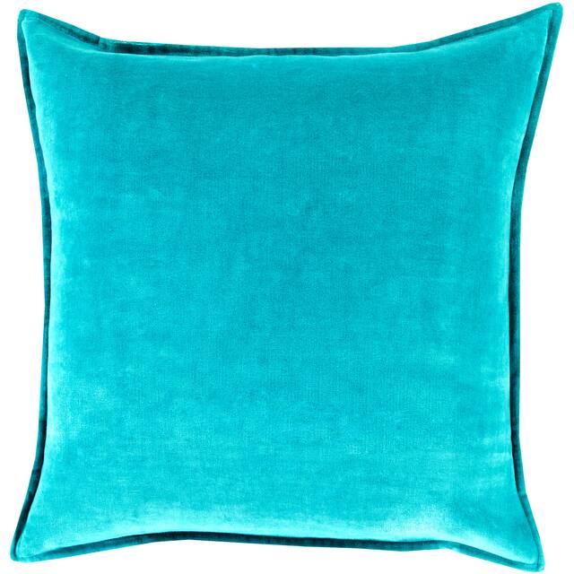 Harrell 18-inch Velvet Throw Pillow - Cover Only - Aqua