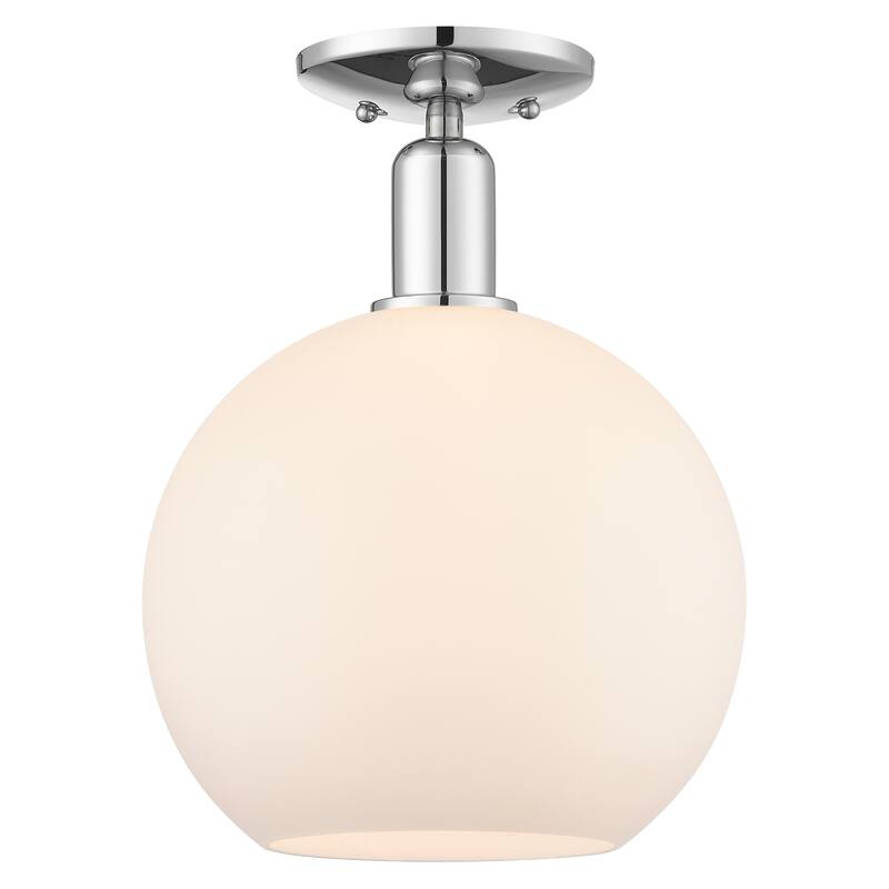 Innovations Lighting Endless Possibilities Arcadia - Athens - 1 Light 10" Semi-Flush Mount - Polished Chrome/Matte White