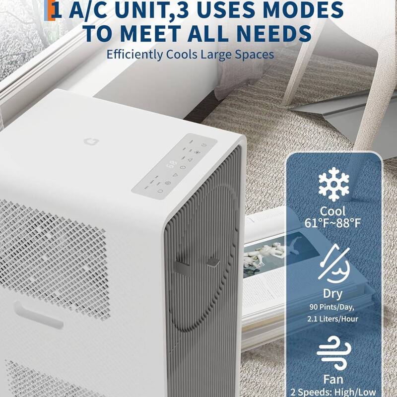 4-IN-1 14000 Btus Portable Air Conditioners Cools Up to 700 Sq.Ft. - N/A
