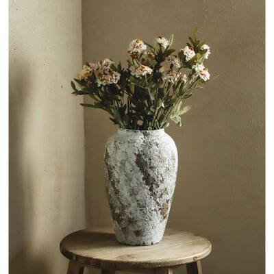 Rustic Ceramic Flower Large Vase, Vintage Floor Tall Vase Farmhouse Decor for Living Room Entryway Table Centerpieces
