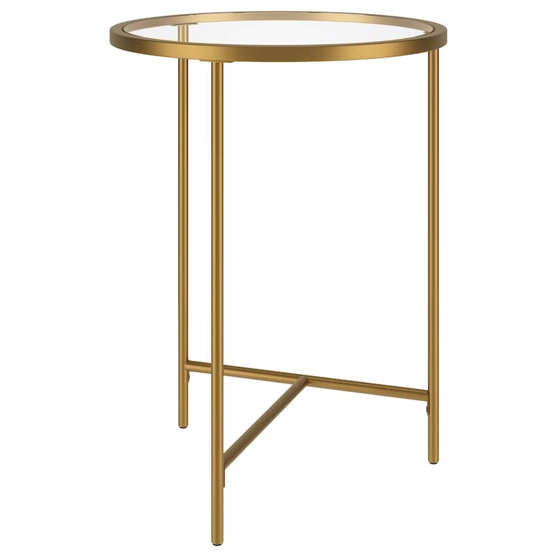 Berenson 18" Wide Round Side Table with Glass Top
