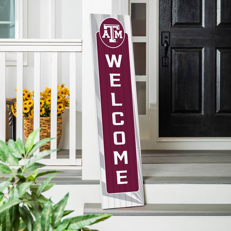 47" Porch Leaner Welcome Wall Sign, Texas A&M - Red
