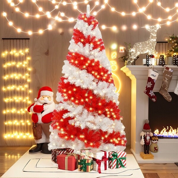 6ft Artificial Christmas Tree with 300 LED Lights & 900 Tips